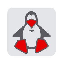 Symbolgrafik: Pinguin auf grauem Hintergrund